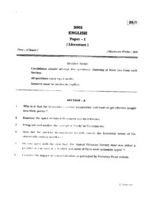 GP MAINS 2002 ENGLISH LITERATURE