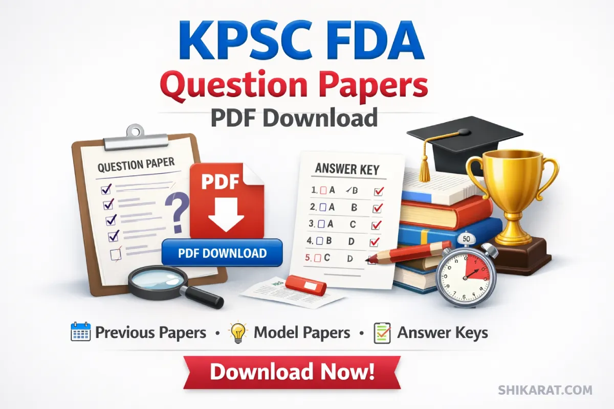 KPSC FDA question papers PDF download with previous year papers and official answer key