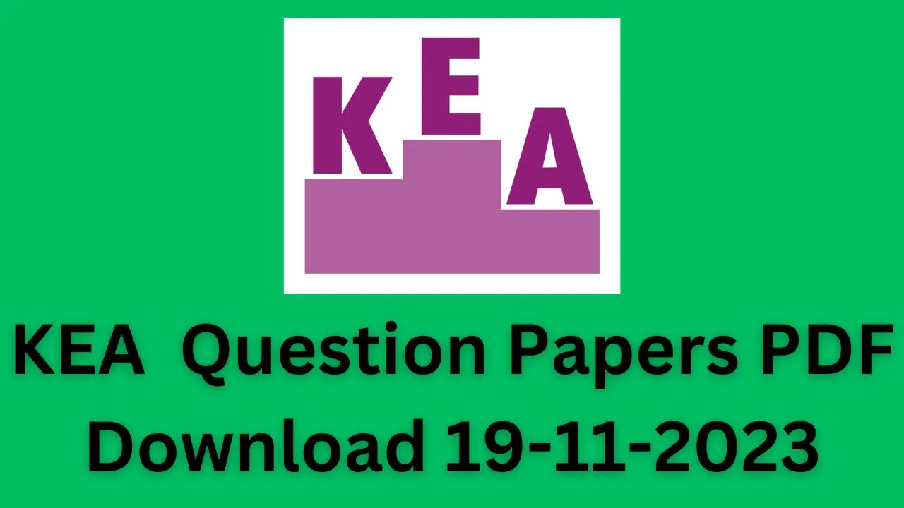 KEA Question Papers PDF Download 19-11-2023