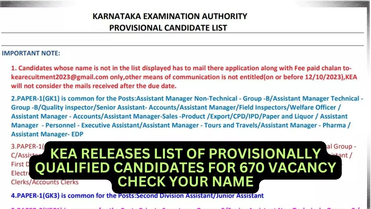 KEA Releases List of Provisionally Qualified Candidates for 670 Vacant Posts in Corporation Boards Check your Name