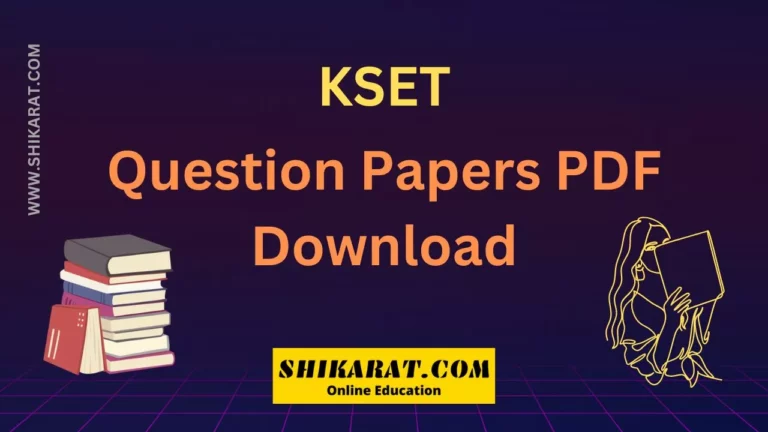 KSET Question Papers PDF Download