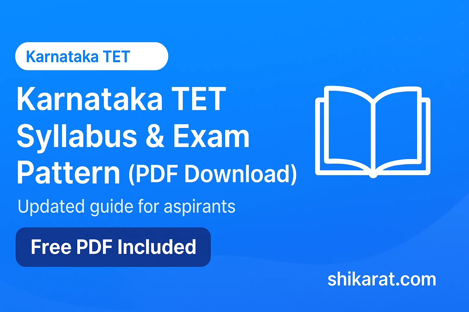 Karnataka TET syllabus and exam pattern PDF download
