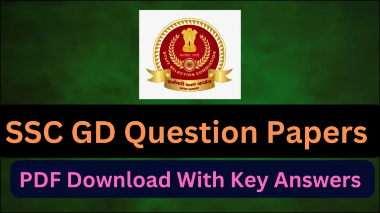 SSC GD Question Papers PDF Download