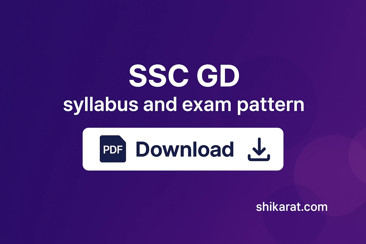 SSC GD syllabus and exam pattern 2025 SSC GD syllabus and exam pattern
